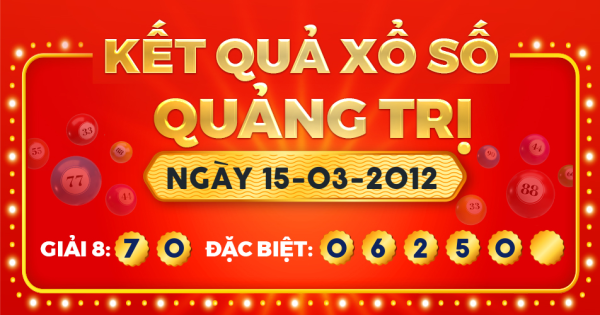 Kết quả xổ số Quảng Trị ngày 15/3/2012