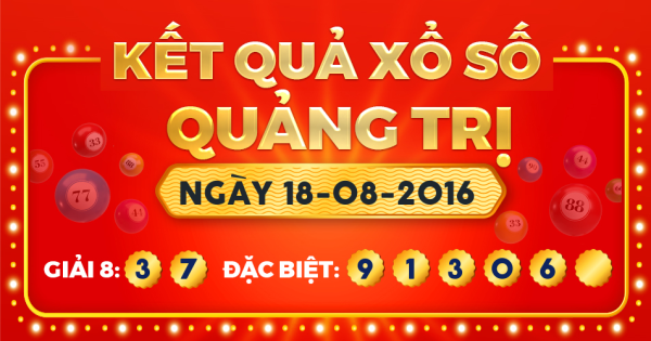 Kết quả xổ số Quảng Trị ngày 18/8/2016